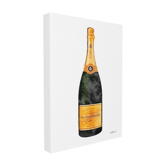 The Stupell Home Decor Collection Watercolor Minimal Champagne Bottle in Orange Stretched Canvas Wall Art, 16 x 1.5 x 20