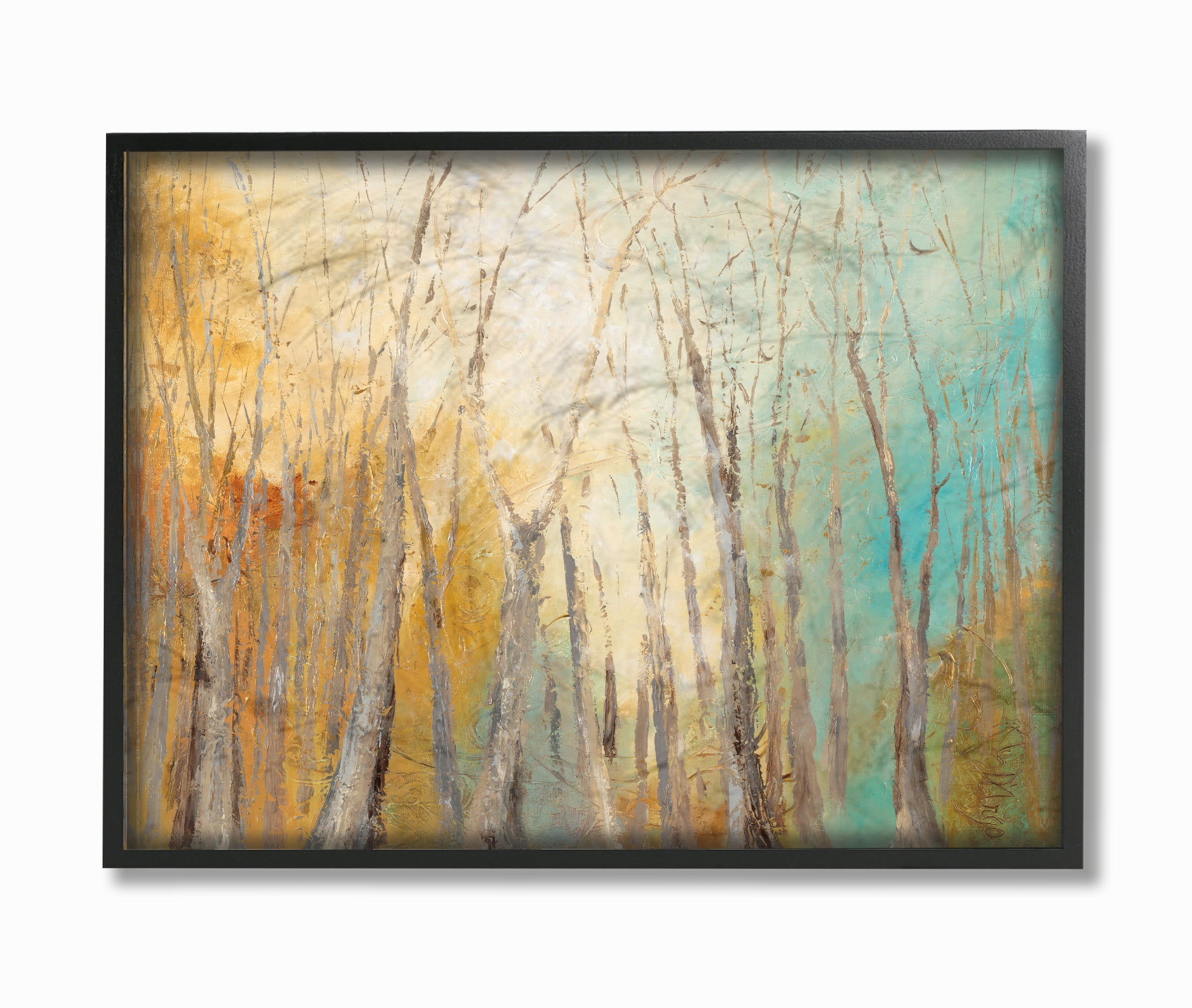Watercolor November 11x14 Golden Trees Framed Wall Art