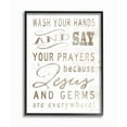 thumbnail image 1 of The Stupell Home Decor Collection White Wood Look Jesus And Germs Are Everywhere Wash Your Hands Sign Black Framed Giclee Texturized Art, 1 of 8