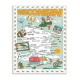 thumbnail image 1 of The Stupell Home Decor Collection Wisconsin Pale Blue Illustrated Scenic Map Poster Wall Plaque Art, 1 of 6