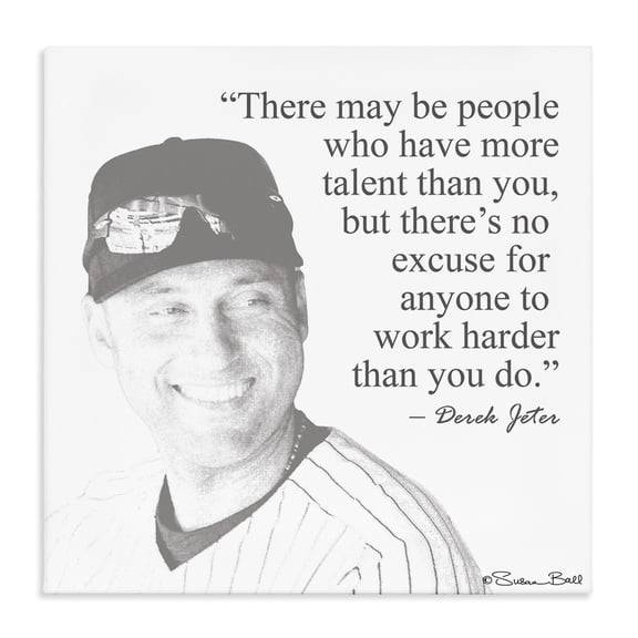 Stupell Industries Eclectic Work Hard Derek Jeter Quote Canvas Art, 24 x 24, by Penny Lane Publishing