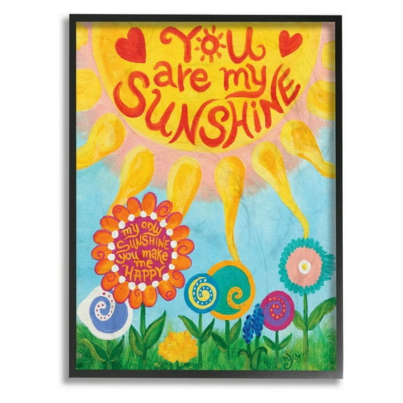 The Stupell Home Decor Collection You Are My Sunshine Framed Texturized Art