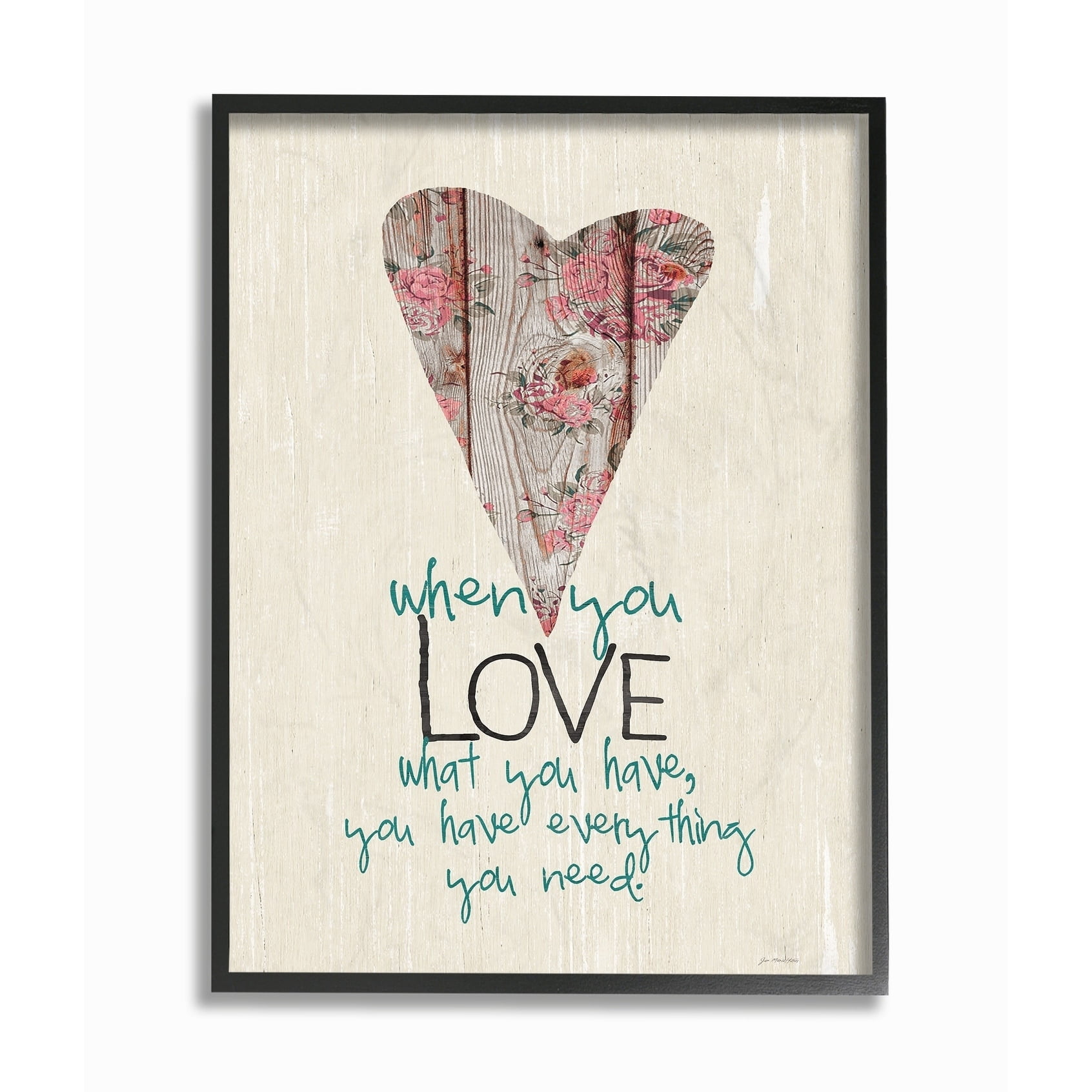 The Stupell Home Decor Collection You Have Everything You Need In Love Typography Framed Giclee Texturized Art, 11 x 1.5 x 14