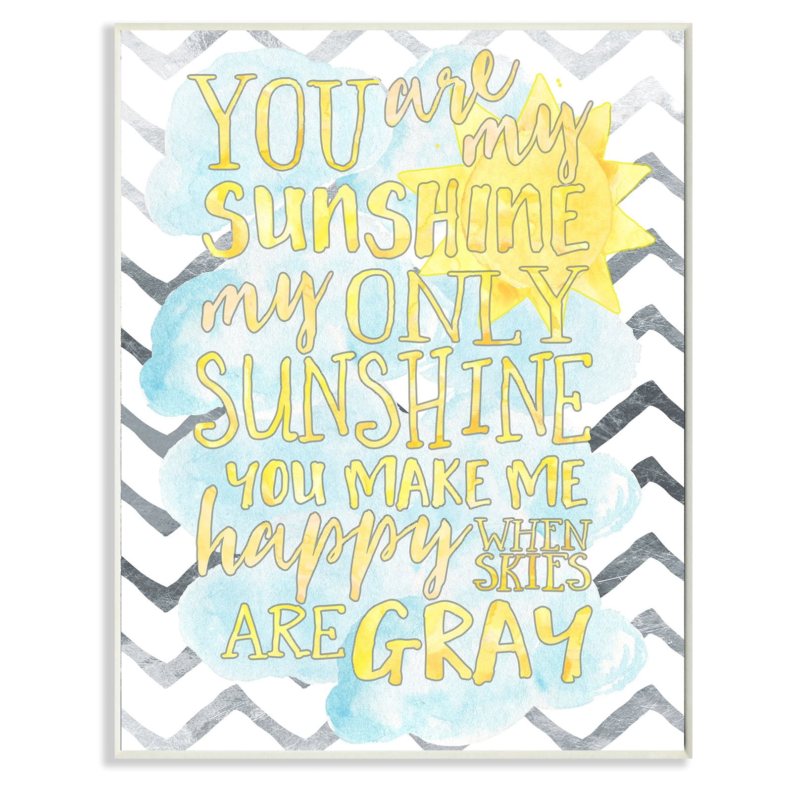 The Stupell Home Decor Collection You are My Sunshine Watercolors Wall Plaque Art