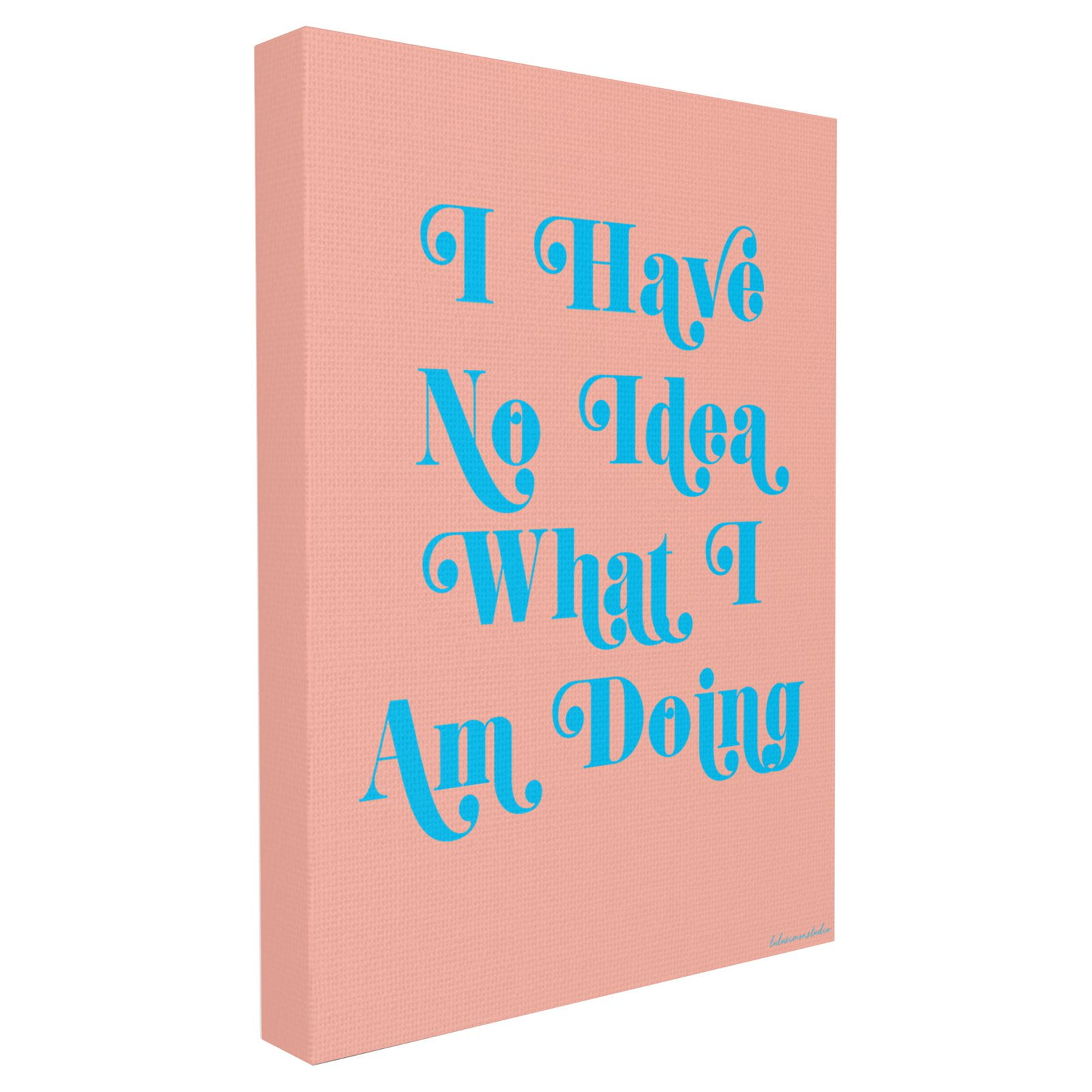The Stupell Home Decor Collection lulusimonSTUDIO Coral and Blue No Idea What I Am Doing Typography Oversized Wall Plaque Art, 12.5 x 0.5 x 18.5