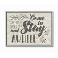 thumbnail image 1 of The Stupell Home Decor Come In Stay Awhile Take Your Shoes Off Gray Framed Texturized Art, 1 of 8