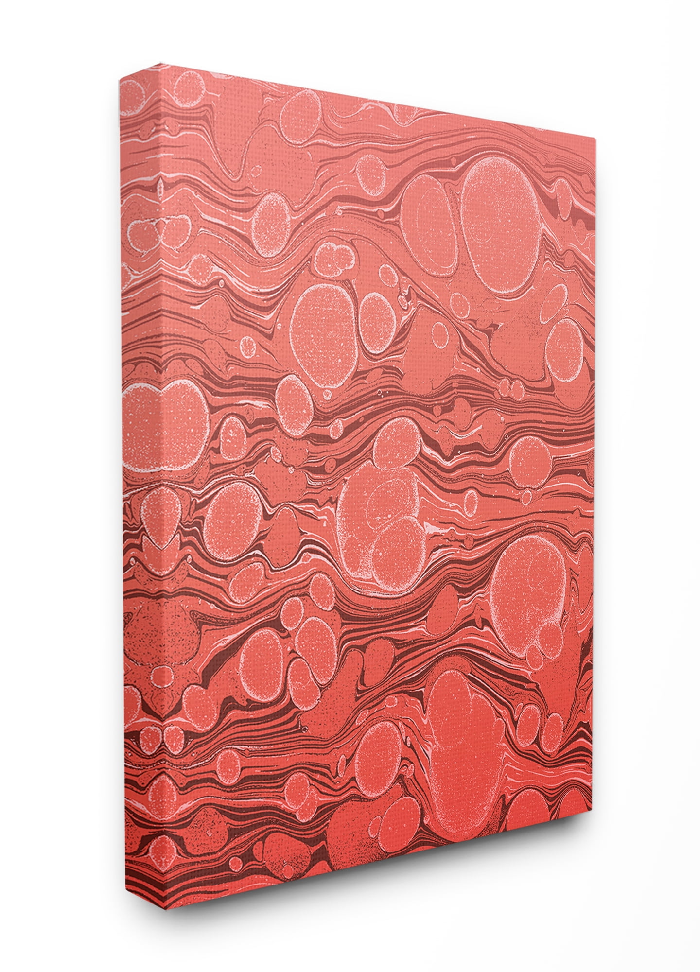 The Stupell Home Decor Coral Seventies Lava Lamp Marble Print Canvas Wall Art