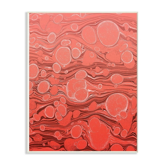 The Stupell Home Decor Coral Seventies Lava Lamp Marble Print Wall Plaque Art