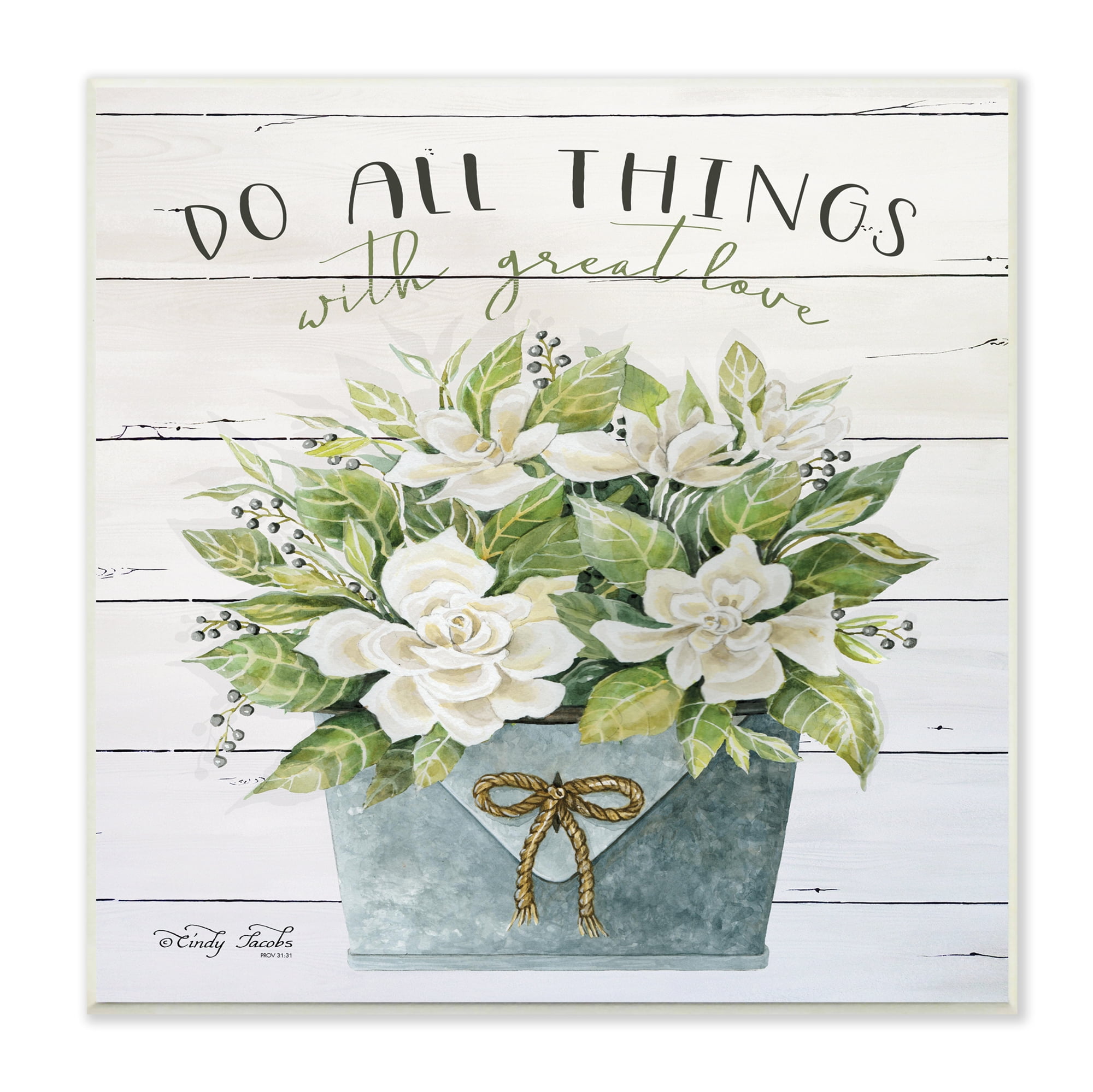 The Stupell Home Decor Do All Things With Great Love Floral Magnolia ...