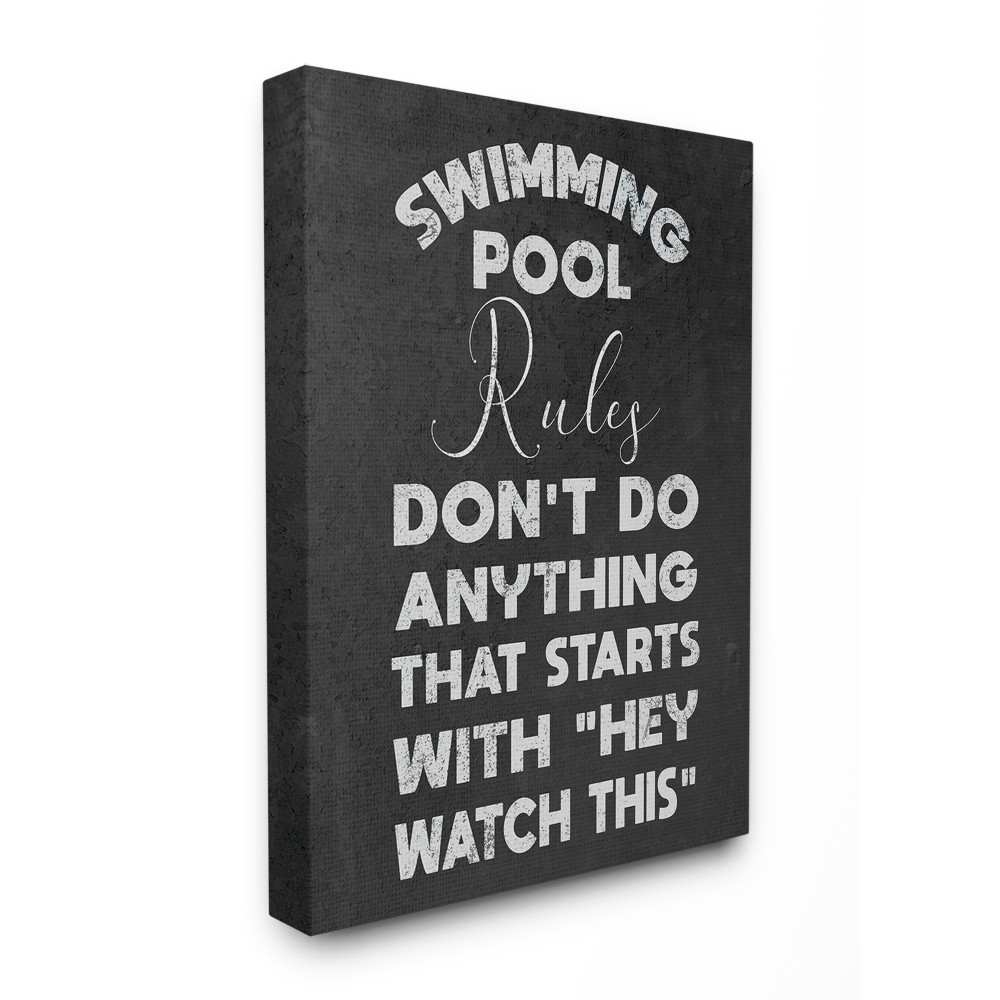 The Stupell Home Decor Don't Do Anything That Starts with Hey Watch This Black and White Pool Rules