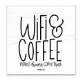 thumbnail image 1 of The Stupell Home Decor Dreams Come True with Wifi and Coffee Black and White Modern Linear Typography, 1 of 4