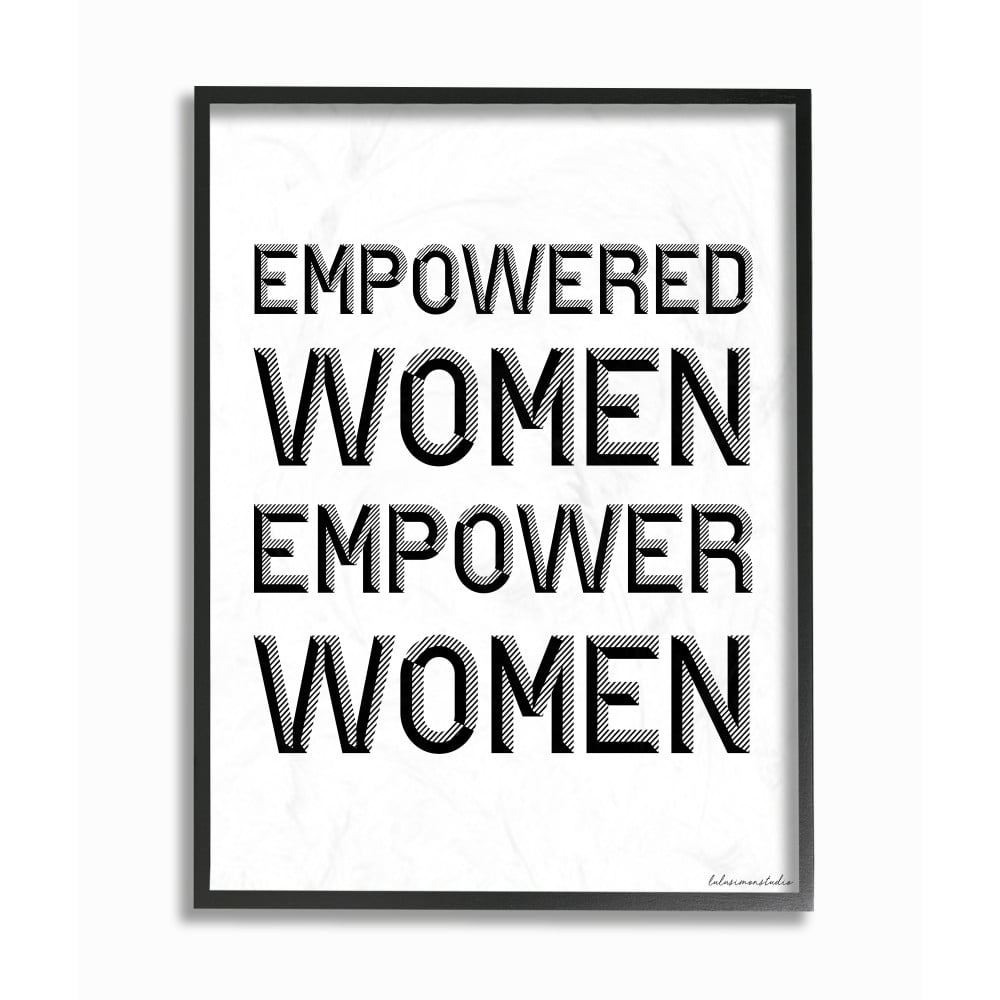 The Stupell Home Decor Empowered Women Empower Women Black and White Block Typography