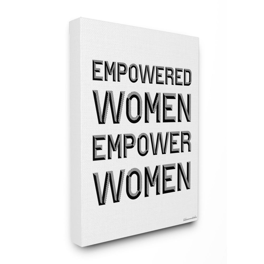 The Stupell Home Decor Empowered Women Empower Women Black and White Block Typography