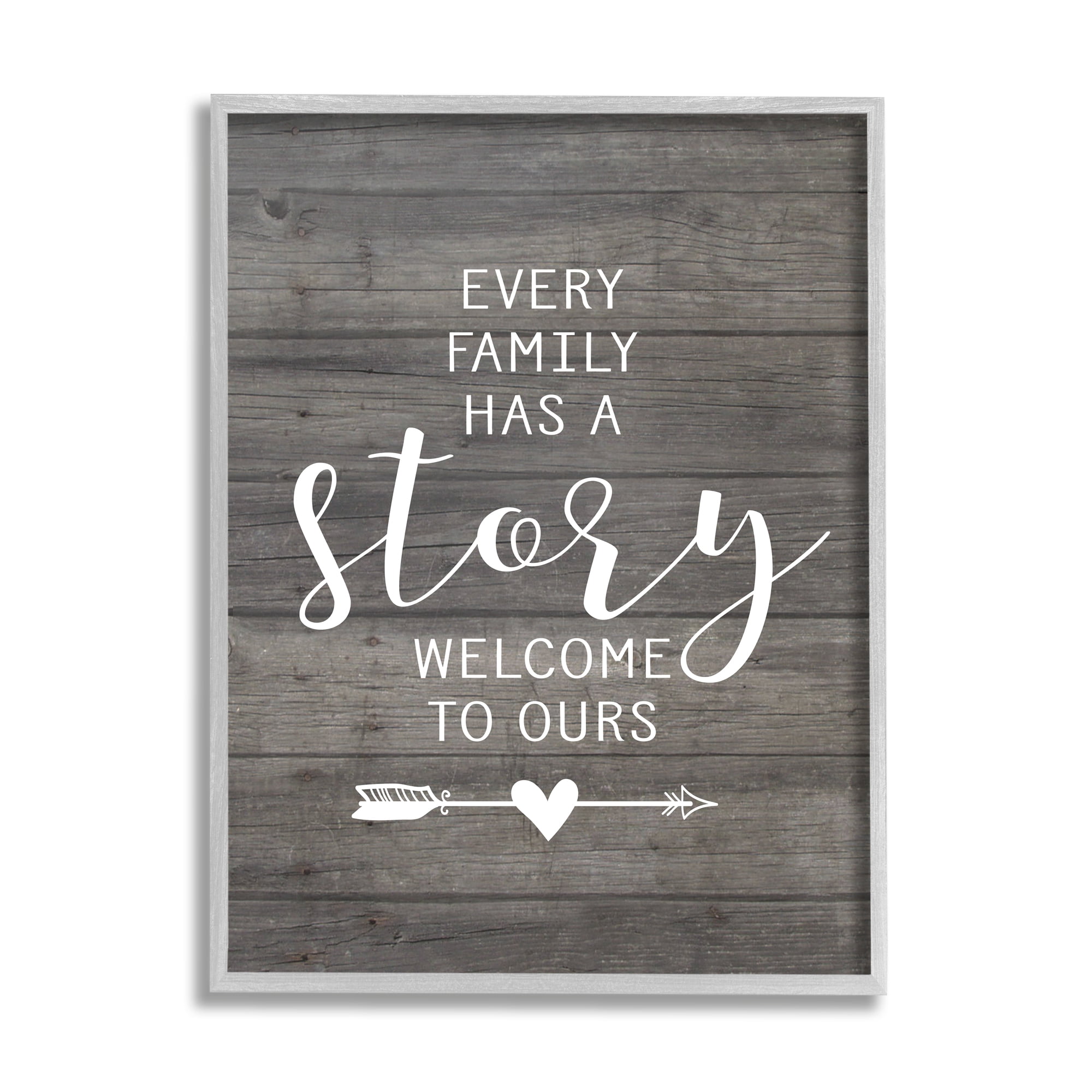 The Stupell Home Decor Every Family Has A Story Gray Framed Texturized Art