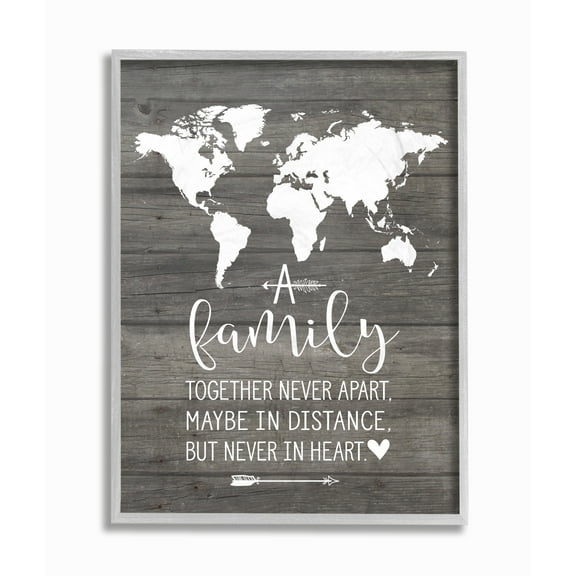 The Stupell Home Decor Family Together In Heart Gray Framed Texturized Art