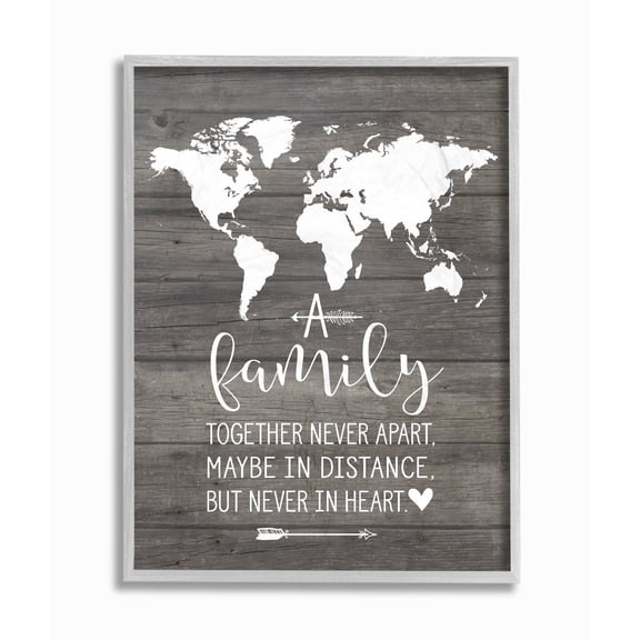 The Stupell Home Decor Family Together In Heart Gray Framed Texturized Art