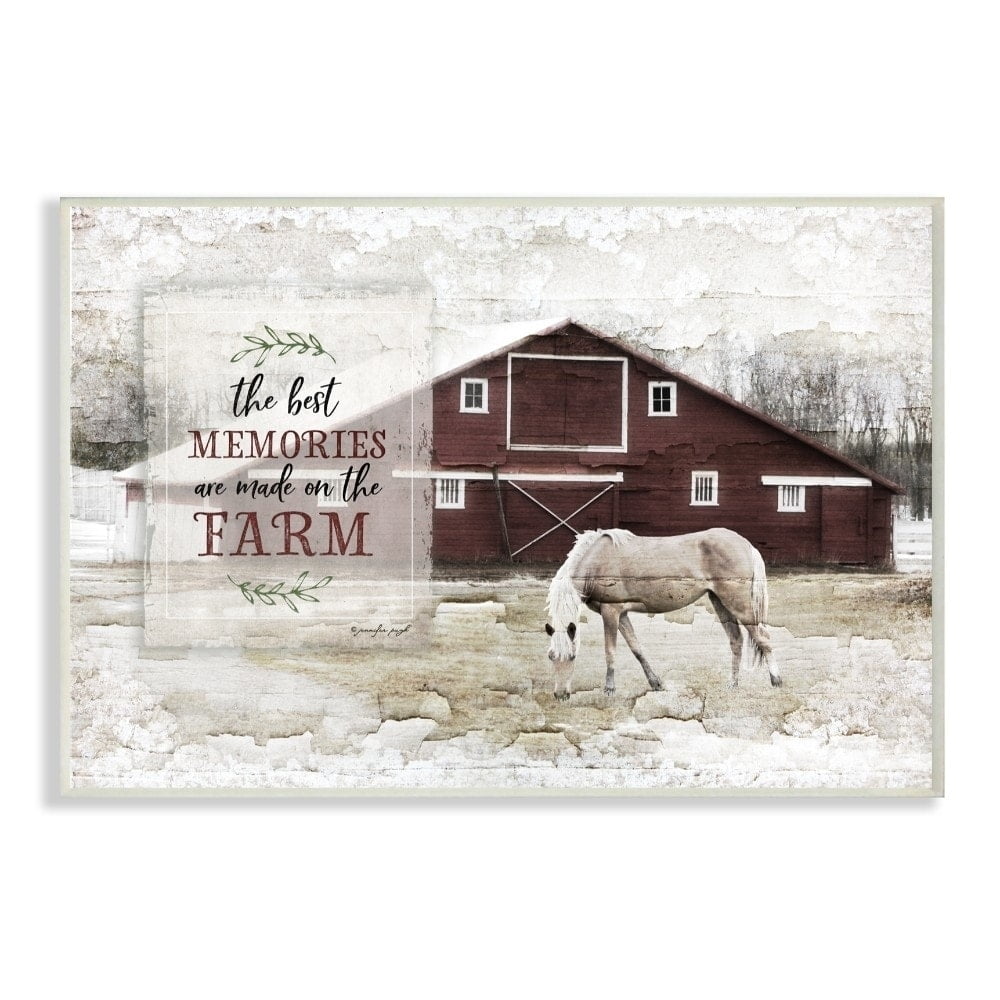 Farm Memories Distressed Barn and Horse Wood Wall Plaque