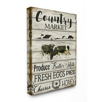 The Stupell Home Decor Farmhouse Planked Look Country Market Sign Canvas Wall Art