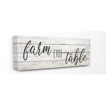 The Stupell Home Decor Farmhouse Planked Look Farm to Table Sign Canvas Wall Art, 10 x 24