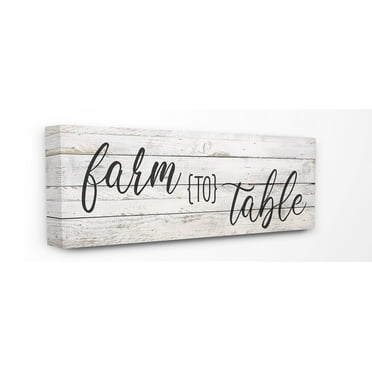 The Stupell Home Decor Farmhouse Planked Look Farm to Table Sign Canvas Wall Art, 10 x 24