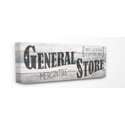 The Stupell Home Decor Farmhouse Planked Look General Store Mercantile Sign Canvas Wall Art, 10 x 24