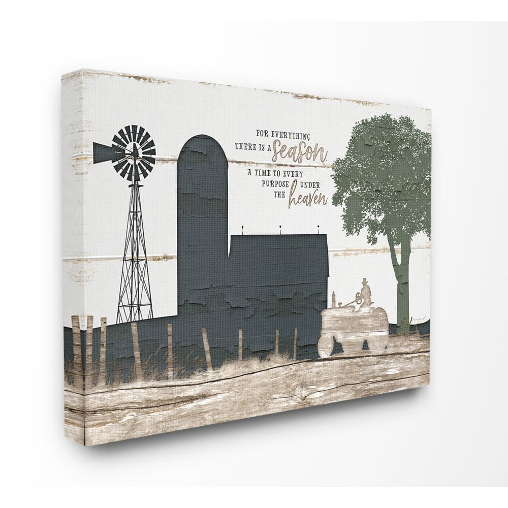 The Stupell Home Decor For Everything There Is A Season Farm Homestead Silhouette