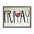 thumbnail image 1 of The Stupell Home Decor Friday Red and White Wine Glasses Weekend Typography, 1 of 4