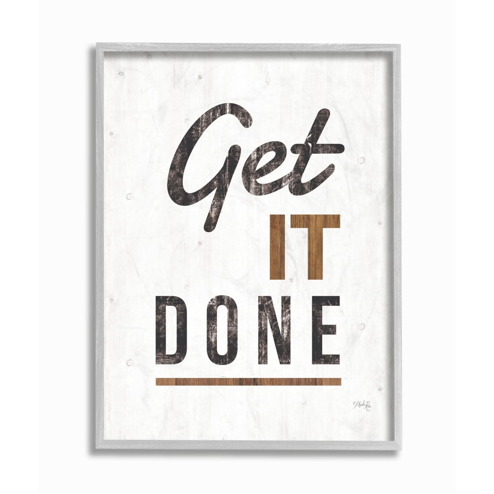 The Stupell Home Decor Get It Done Distressed Texture White Wood Look