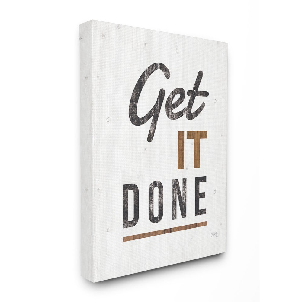 The Stupell Home Decor Get It Done Distressed Texture White Wood Look