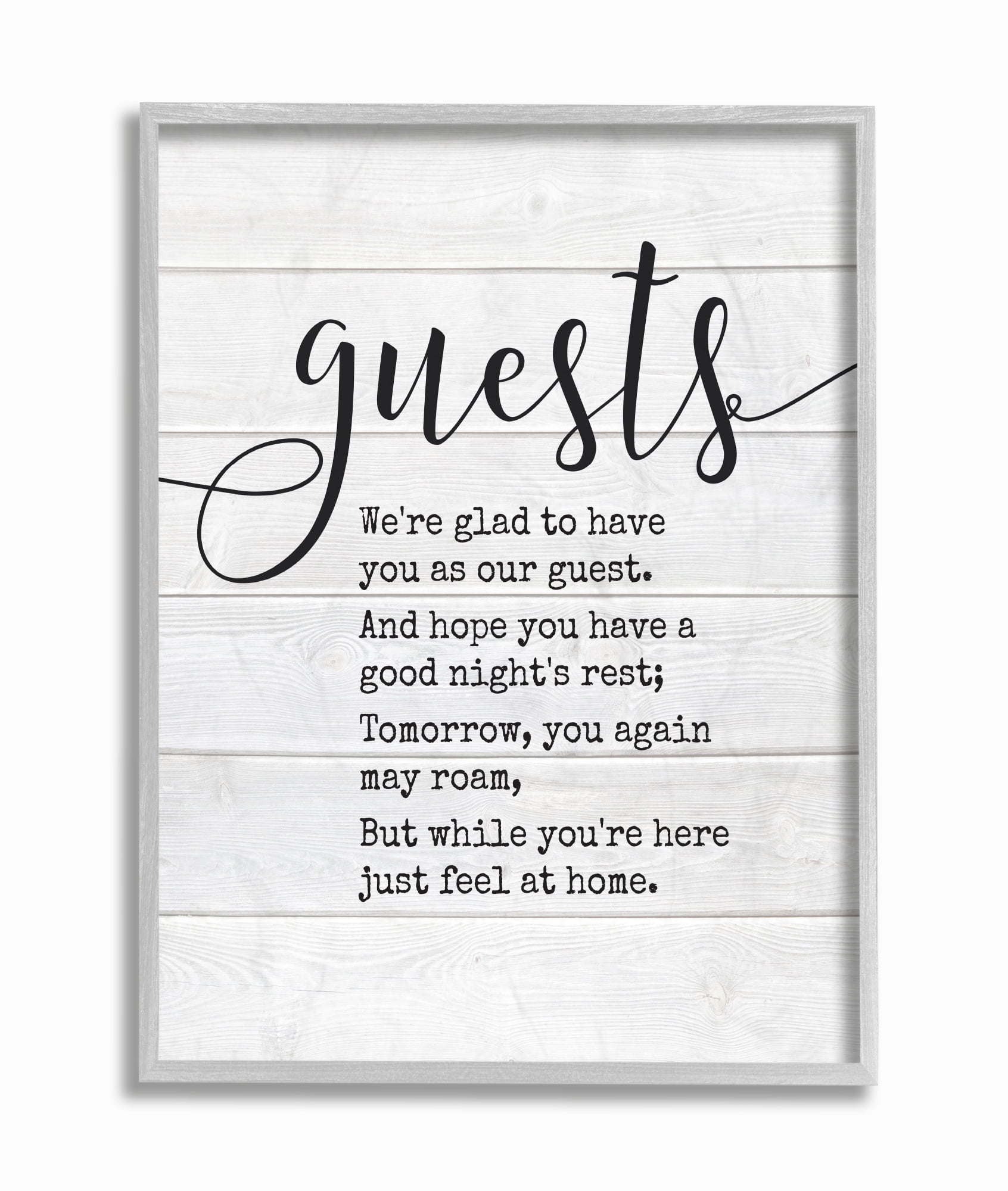 The Stupell Home Decor Guests Feel At Home Gray Framed Texturized Art