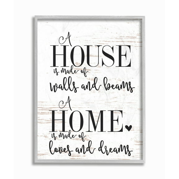 The Stupell Home Decor Home Loves And Dreams Gray Framed Texturized Art