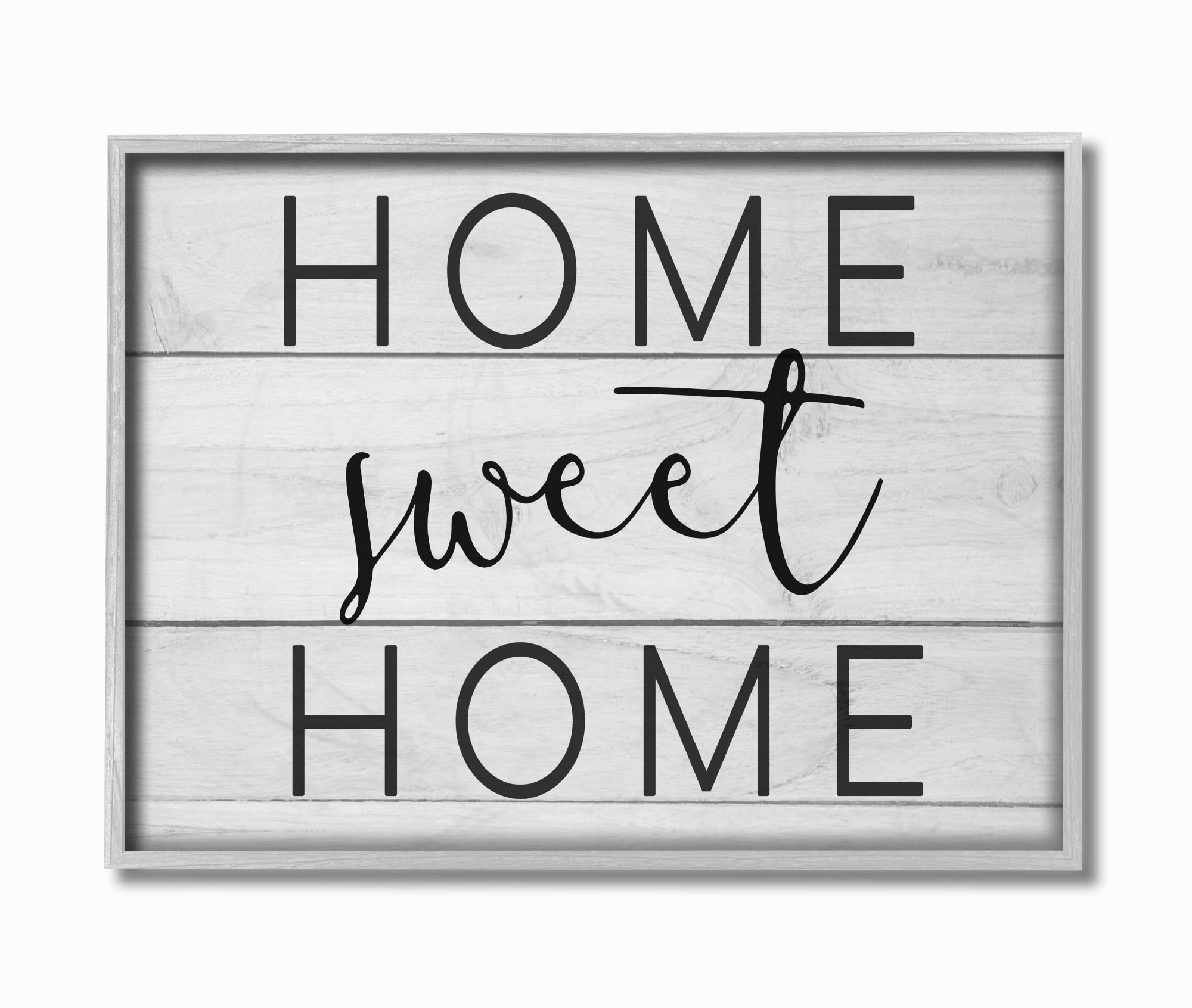The Stupell Home Decor Home Sweet Home Planks Gray Framed Texturized Art