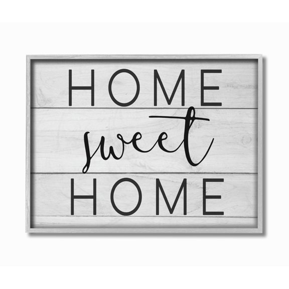 The Stupell Home Decor Home Sweet Home Planks Gray Framed Texturized Art