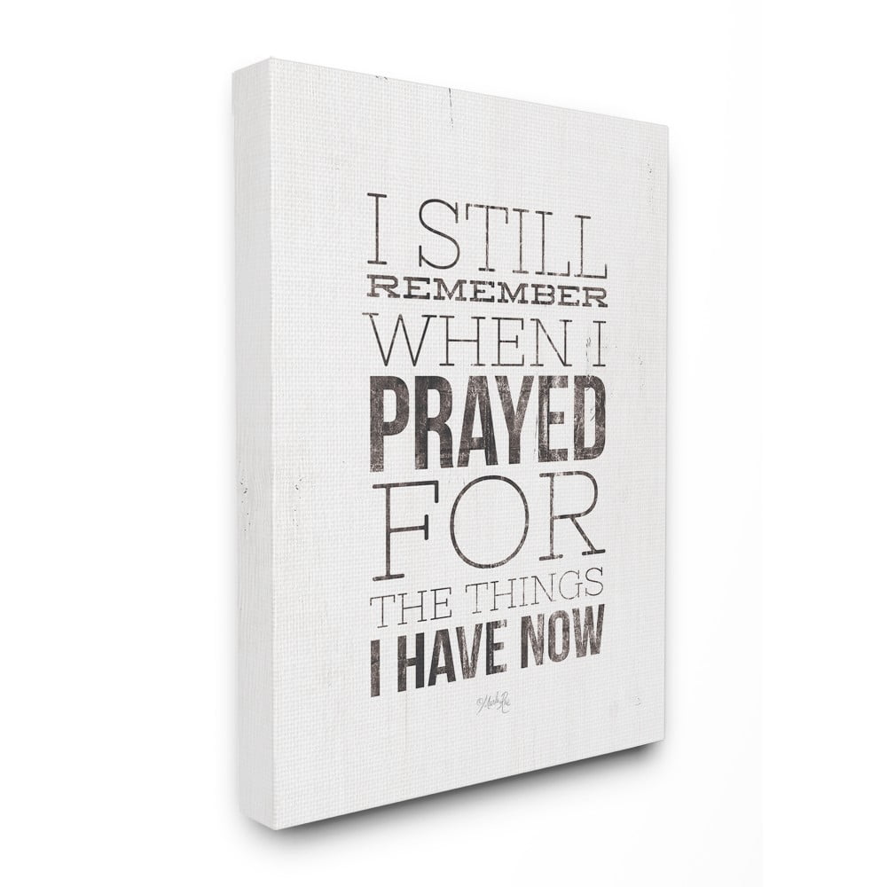 The Stupell Home Decor I Still Remember When I Prayed Black and White Wood Look Sign