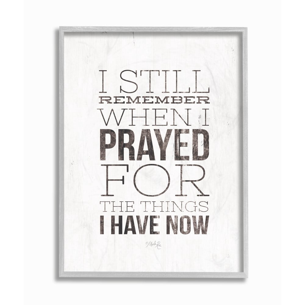 The Stupell Home Decor I Still Remember When I Prayed Black and White Wood Look Sign