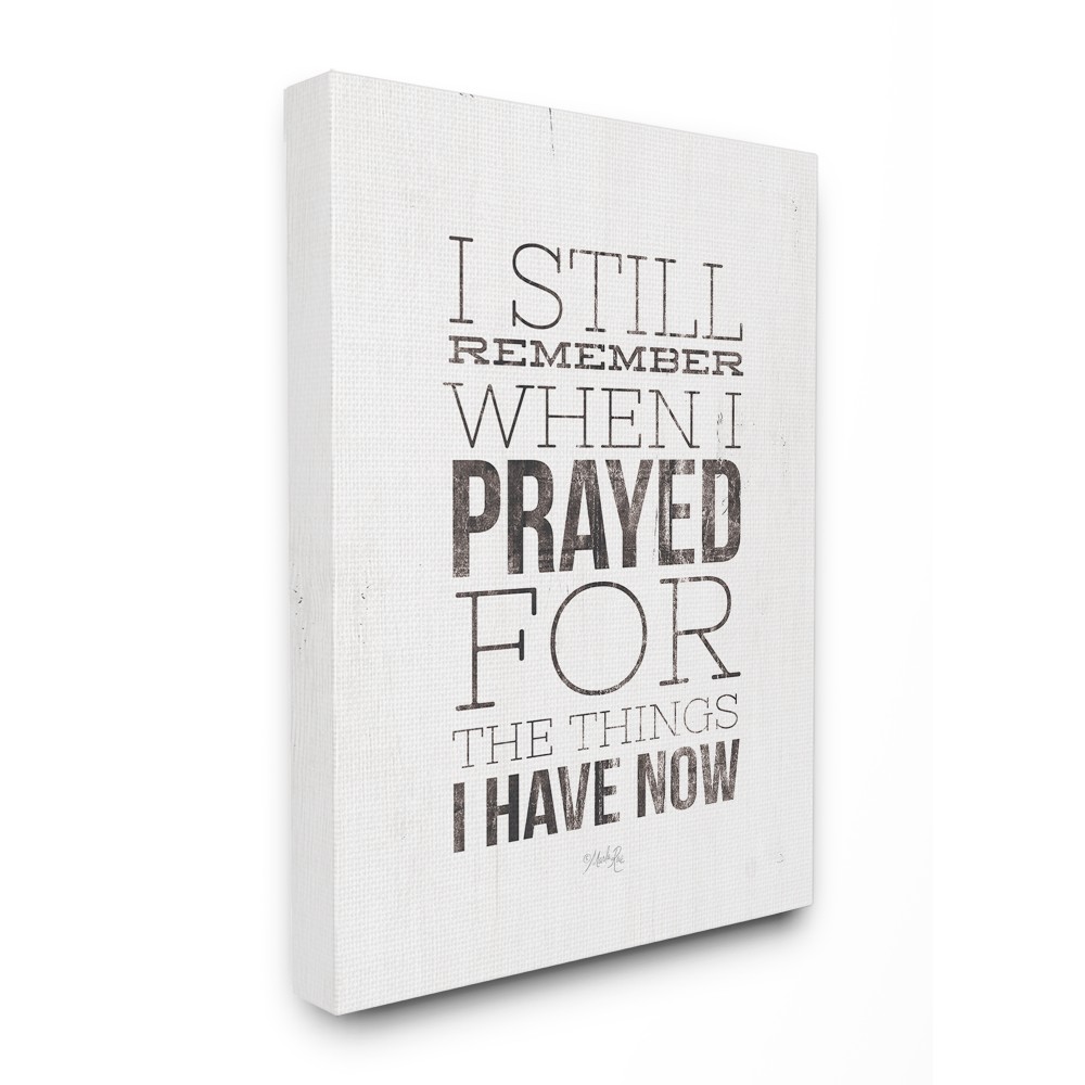 The Stupell Home Decor I Still Remember When I Prayed Black and White Wood Look Sign