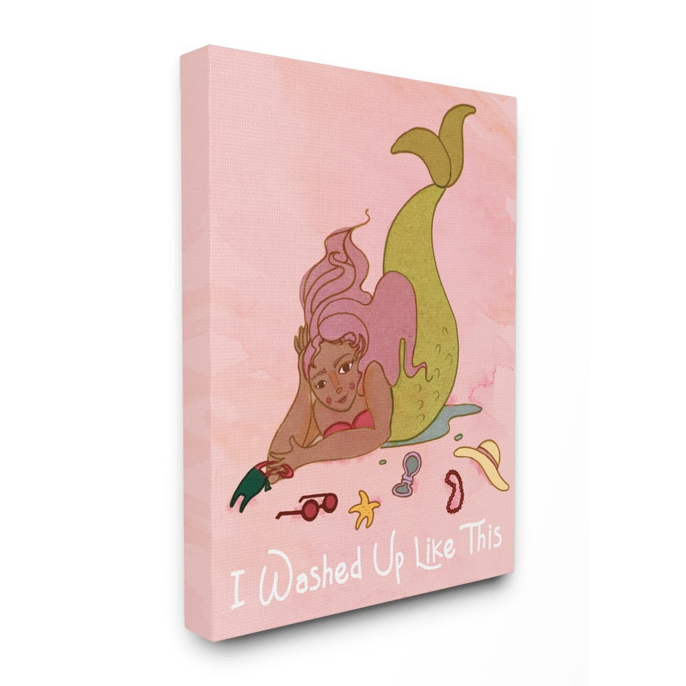 The Stupell Home Decor I Washed Up Like This Mermaid with Pink Hair and Fashion Accessories