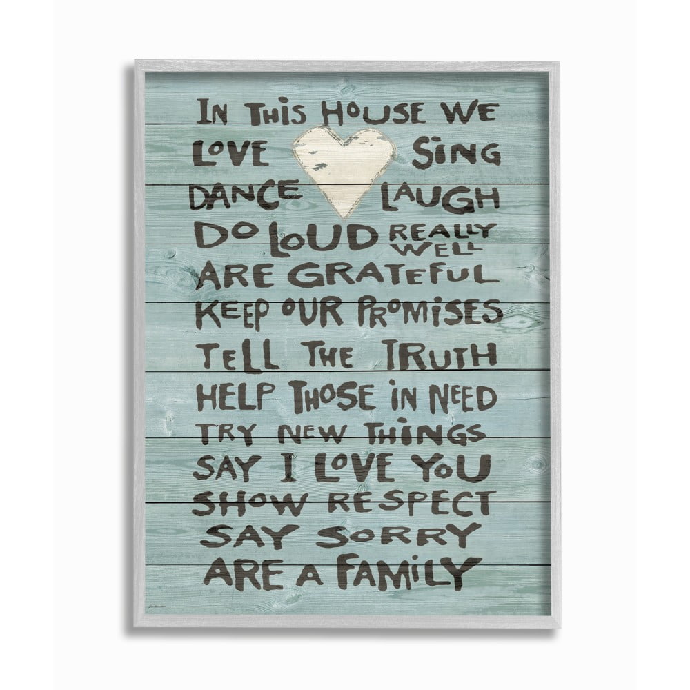 The Stupell Home Decor In This House We Love Family Heart Rustic Wood Look