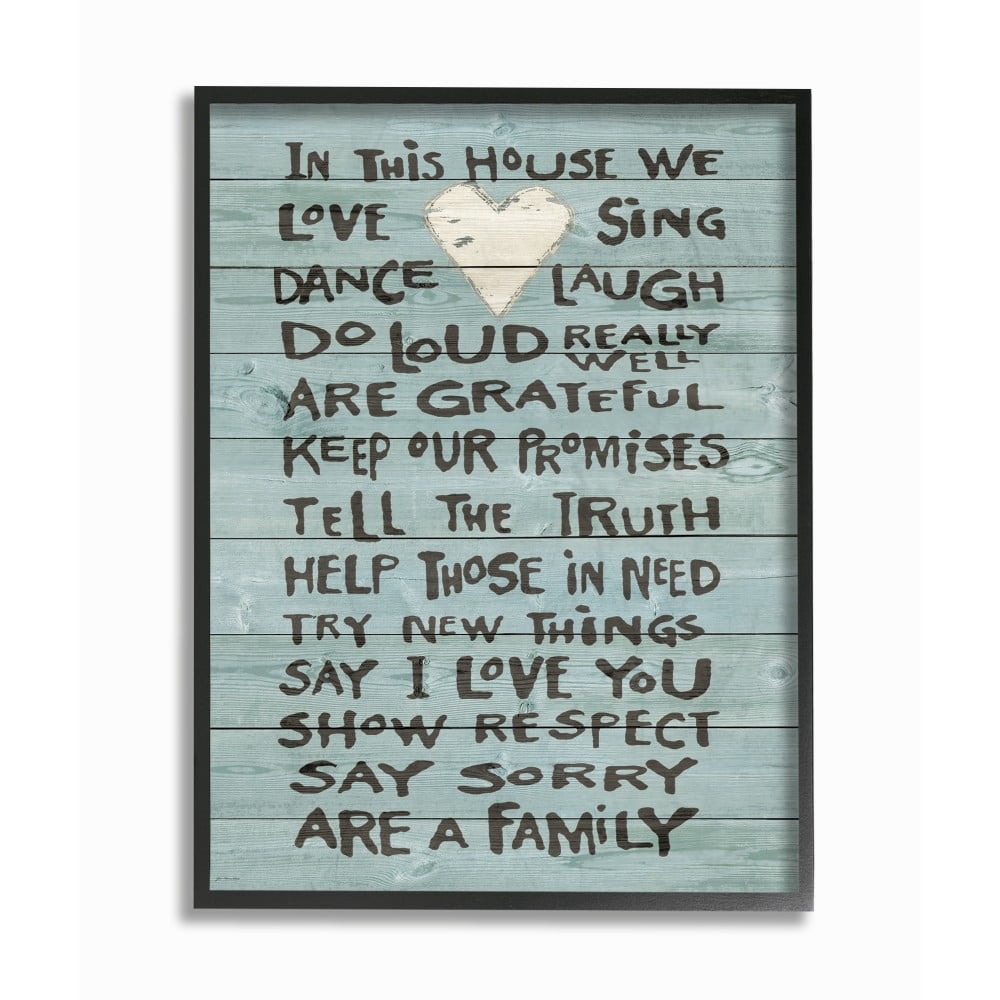 The Stupell Home Decor In This House We Love Family Heart Rustic Wood Look