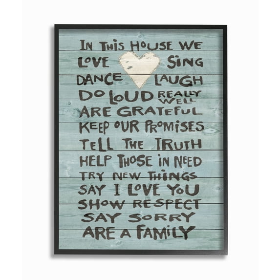 The Stupell Home Decor In This House We Love Family Heart Rustic Wood Look