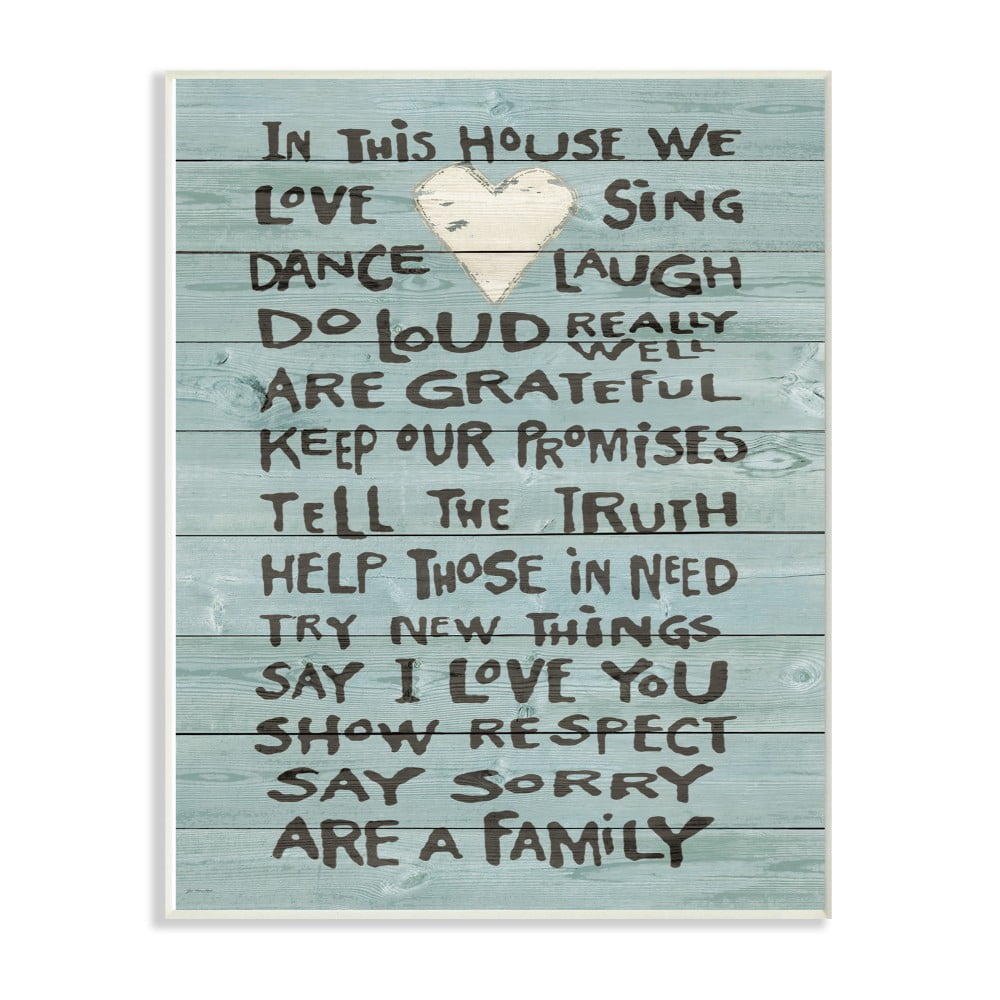 The Stupell Home Decor In This House We Love Family Heart Rustic Wood Look