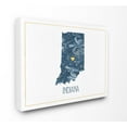 thumbnail image 1 of The Stupell Home Decor Indiana Minimal Blue Marbled Paper Silhouette Canvas Wall Art, 1 of 2