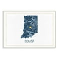 thumbnail image 1 of The Stupell Home Decor Indiana Minimal Blue Marbled Paper Silhouette Wall Plaque Art, 1 of 4
