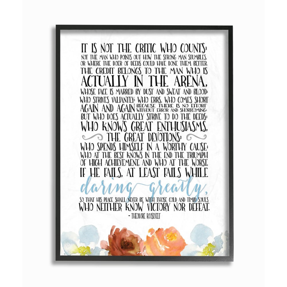 Motivational Floral Quote Canvas Print for Kids, 11x14