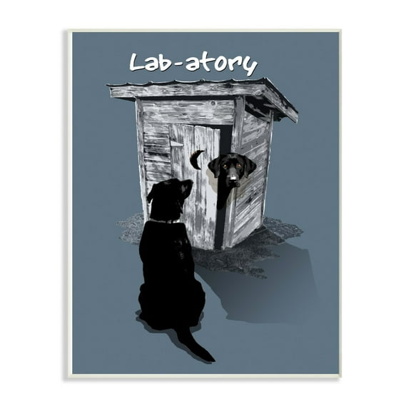 The Stupell Home Decor Lab- Funny Dog Silhouette Waiting By the Outhouse