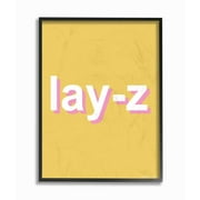 The Stupell Home Decor Lay-Z Lazy Parody Punchy Pink and Yellow Neon Typography