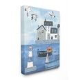 thumbnail image 1 of The Stupell Home Decor Lighthouse Seagulls Illustrated Dock Scene Canvas Wall Art, 1 of 2