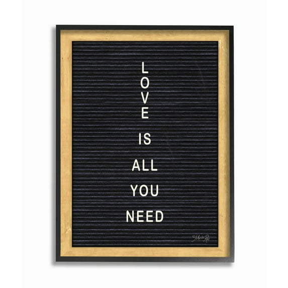 The Stupell Home Decor Love is All You Need Black and White Framed Letter Board Look
