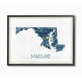 thumbnail image 1 of The Stupell Home Decor Maryland Minimal Blue Marbled Paper Silhouette Framed Texturized Art, 1 of 2