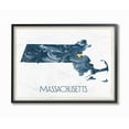 thumbnail image 1 of The Stupell Home Decor Massachusetts Minimal Blue Marbled Paper Silhouette Framed Texturized Art, 1 of 2
